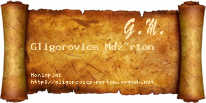 Gligorovics Márton névjegykártya